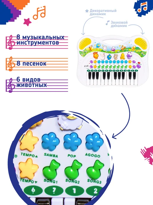 Fancy Baby Пианино детское музыкальное Синтезатор Поющие друзья, вариант, фото 2