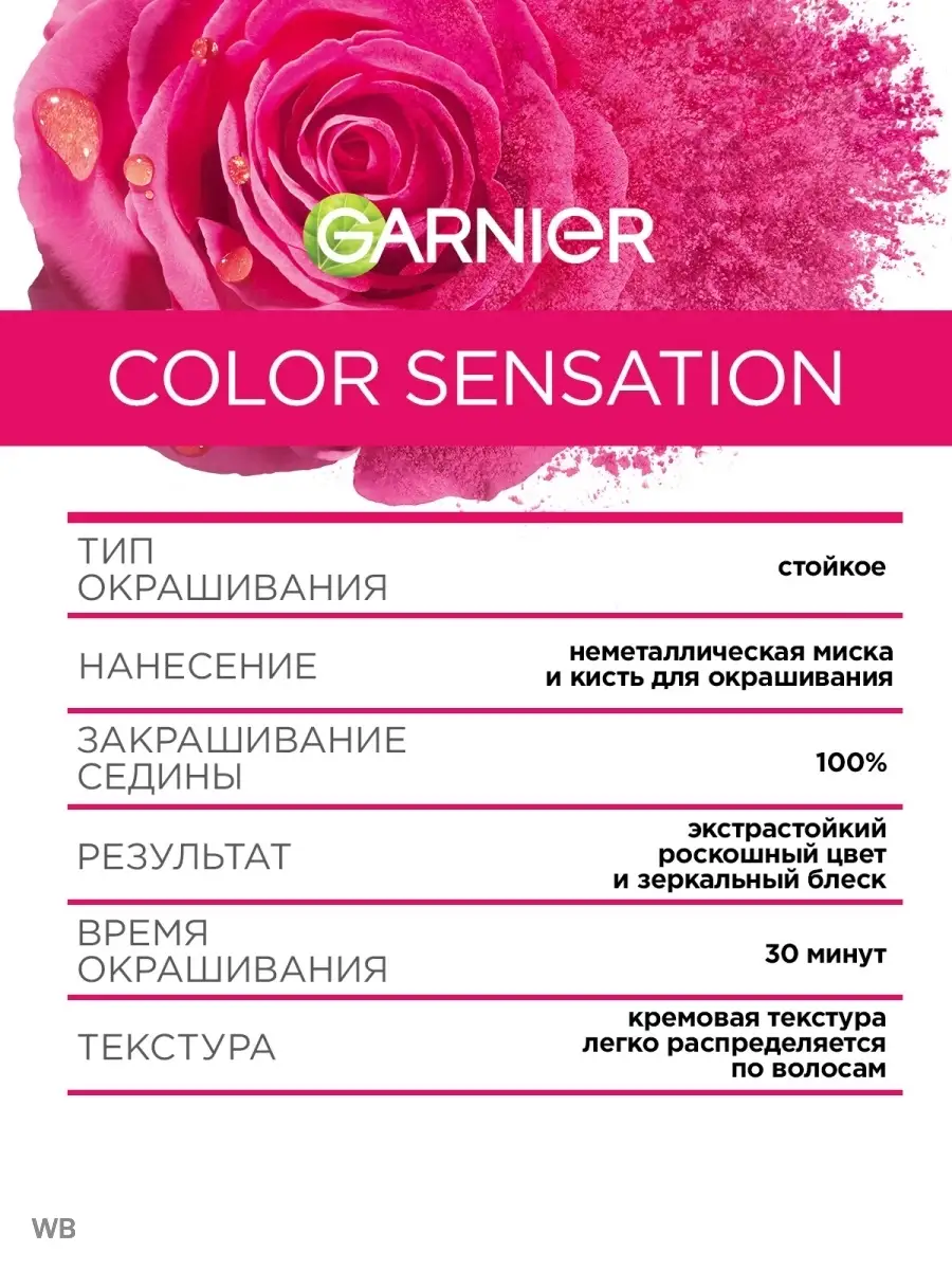 Крем-краска для волос Color Sensation Garnier 2026430 купить за 230 ₽ в  интернет-магазине Wildberries