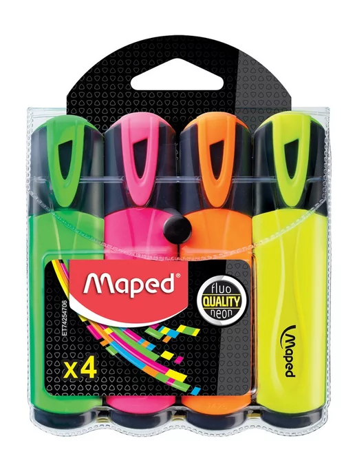 MAPED Маркер-текстовыделитель FLUO PEPS CLASSIC набор 4 шт, 4 шт