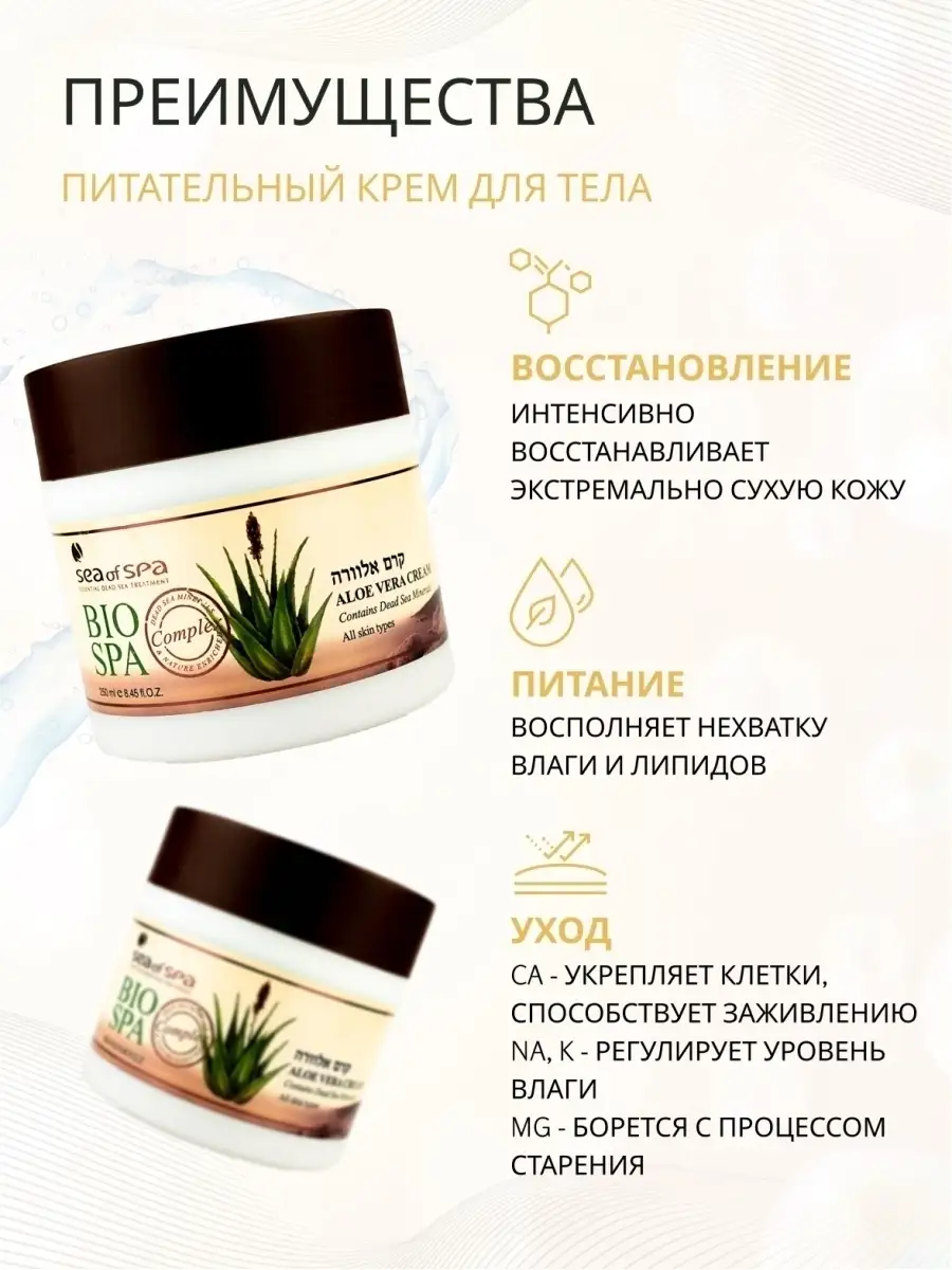 Крем для тела BIO SPA Алоэ Вера 250мл Sea of Spa 2138484 купить в  интернет-магазине Wildberries