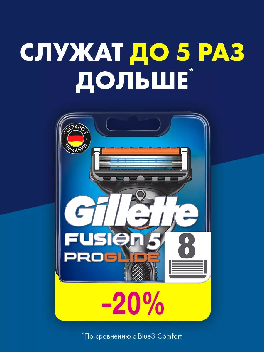 Кассеты для бритья сменные лезвия бритвы Fusion 5 ProGlide 8 GILLETTE  2147739 купить за 2 826 ₽ в интернет-магазине Wildberries