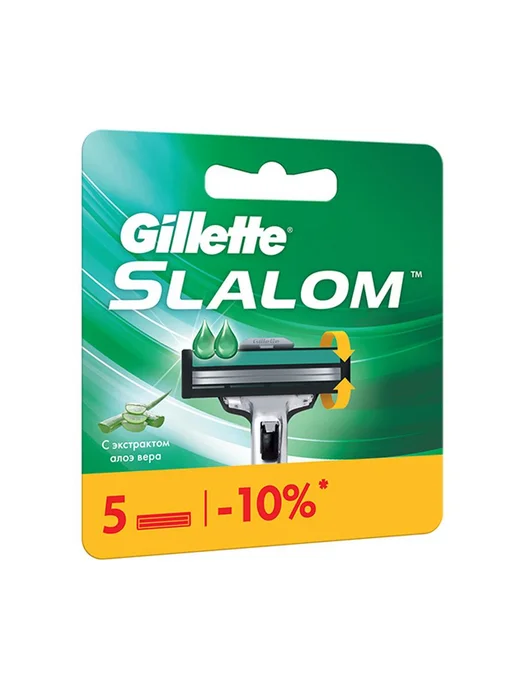 GILLETTE Кассеты для бритья мужские сменные 3 лезвия Slalom, 5 шт, 5 шт, фото 3