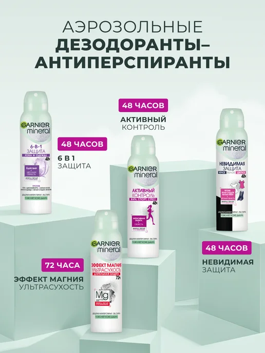 GARNIER Дезодорант женский спрей Mineral Активный контроль 48ч, 150 мл, фото 6