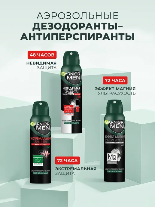 GARNIER Дезодорант мужской спрей Невидимая защита 48ч, 150 мл, фото 5