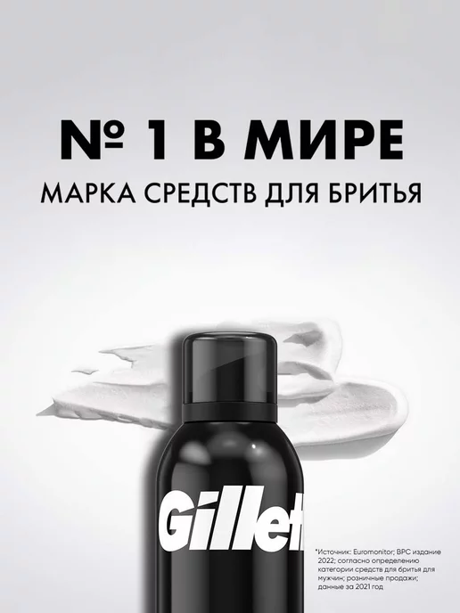 GILLETTE Пена для бритья для мужчин Classic с ароматом ментола 200 мл, 200 мл, фото 5