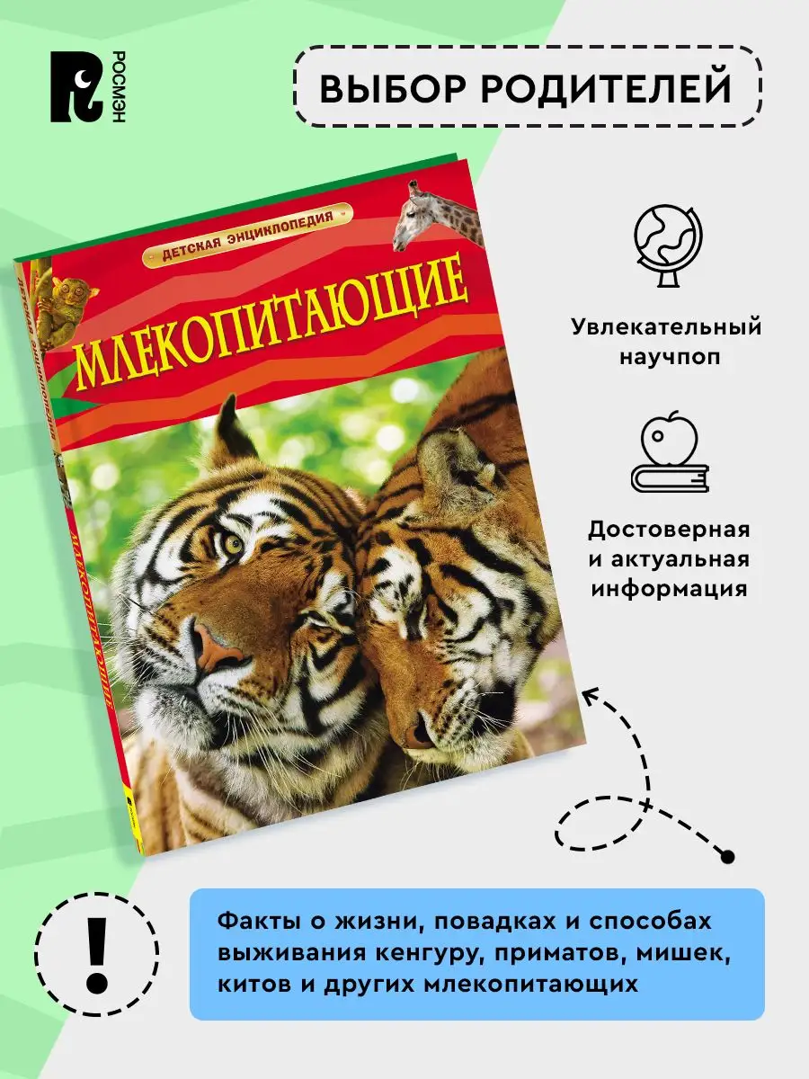 Млекопитающие. Детская энциклопедия для школьников от 7 лет РОСМЭН 2243842  купить за 379 ₽ в интернет-магазине Wildberries