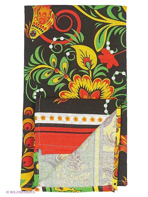 Letto Полотенце 100% хлопок рогожка хохлома, набор 2 шт. 47х62 см, 47x62 см, 2 шт, фото 4