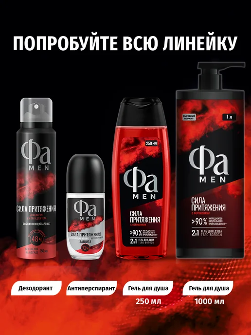 ФА Роликовый антиперспирант MEN Сила Притяжения, 50 мл, 50 мл, фото 3
