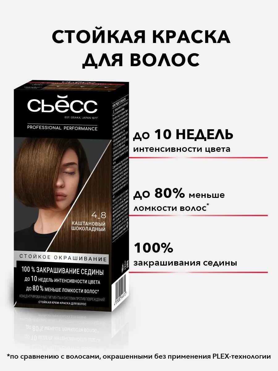 Стойкая краска для волос 4-8...