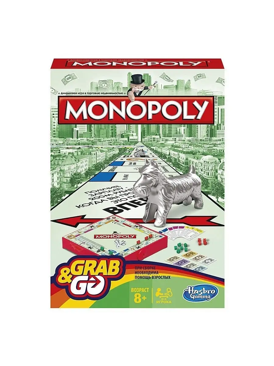 Игра настольная дорожная Монополия Классика MONOPOLY 2412401 купить в  интернет-магазине Wildberries