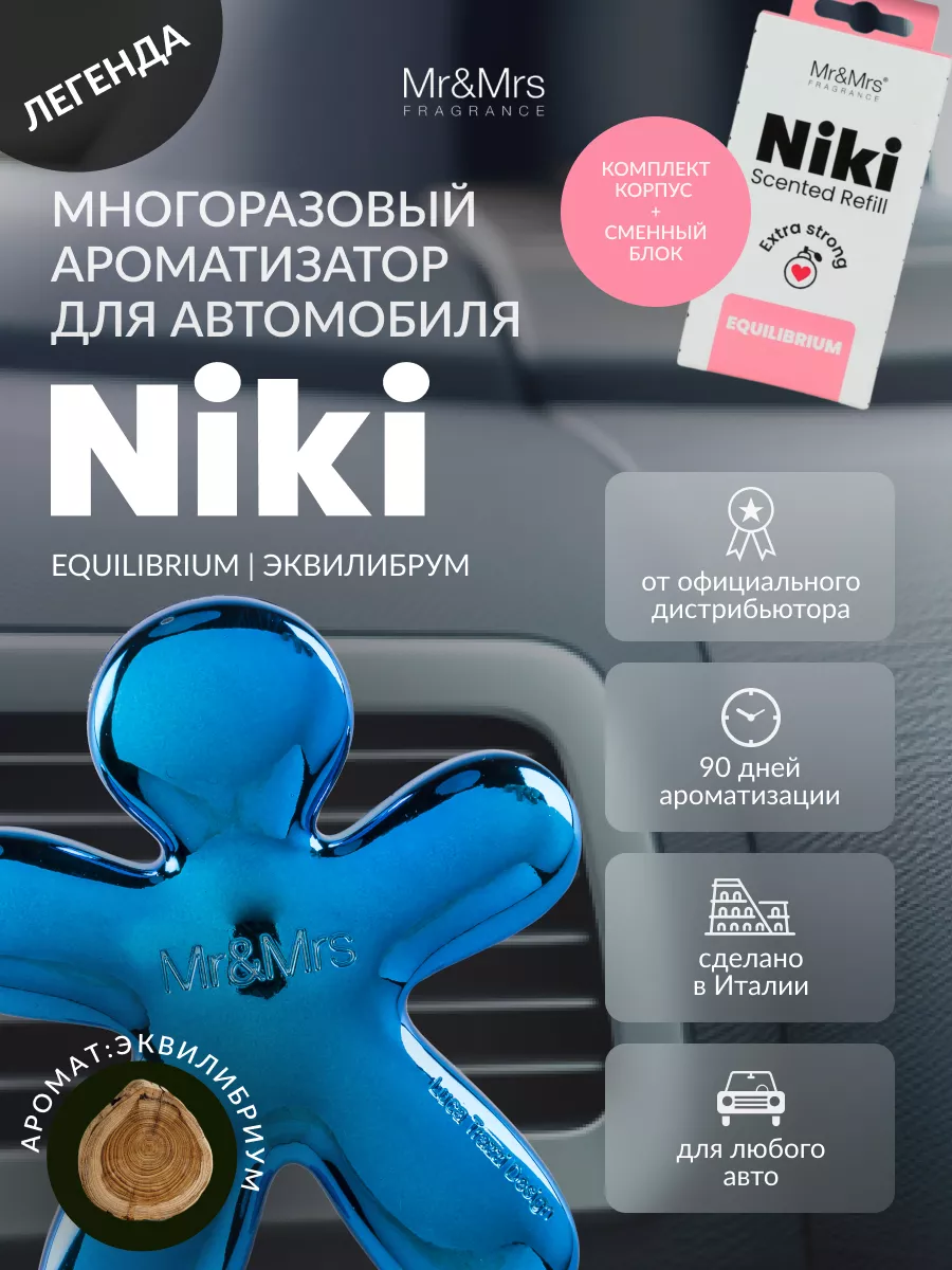 Ароматизатор для автомобиля NIKI/EQUILIBRIUM/синий Mr&Mrs Fragrance 2546555  купить за 2 127 ₽ в интернет-магазине Wildberries