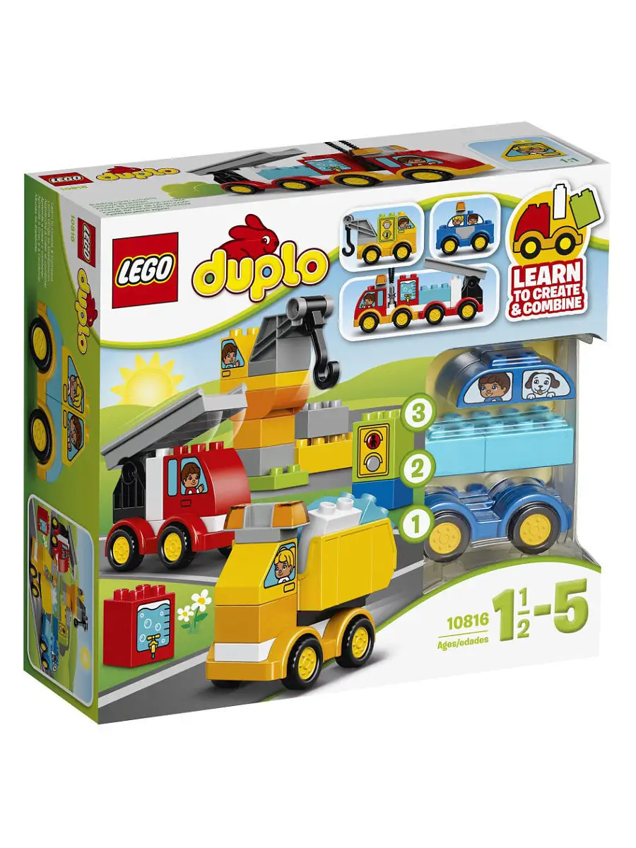 Конструктор LEGO DUPLO 10816 Мои первые машинки LEGO 2576972 купить в  интернет-магазине Wildberries