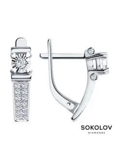 Серьги золотые 585 пробы с камнями ювелирные SOKOLOV 2630049 купить за 50 852 ₽ в интернет-магазине Wildberries