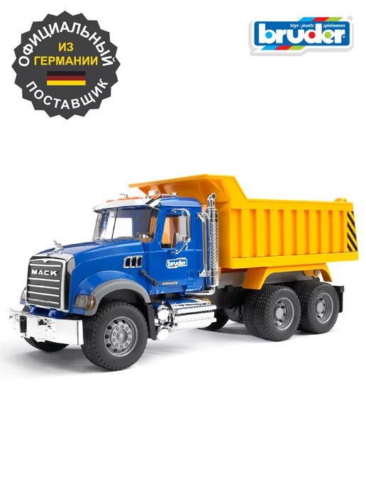 Bruder Машинка Самосвал детский большой MACK, желтый, фото 2