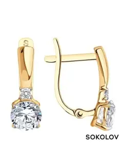 Ювелирные серьги женские из золота 585 SOKOLOV 2907019 купить за 10 908 ₽ в интернет-магазине Wildberries