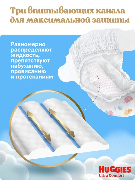 HUGGIES Подгузники трусики Ultra Comfort 4 р 9-14 кг 46 шт, 814 кг, 80 шт, фото 8