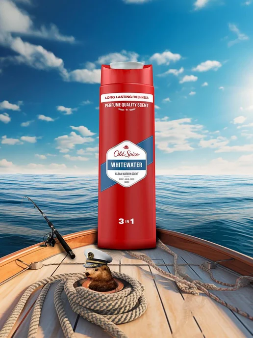 Old Spice Гель для душа мужской парфюмированный 3 в 1 Whitewater 0,4л, 0,4 л, фото 5