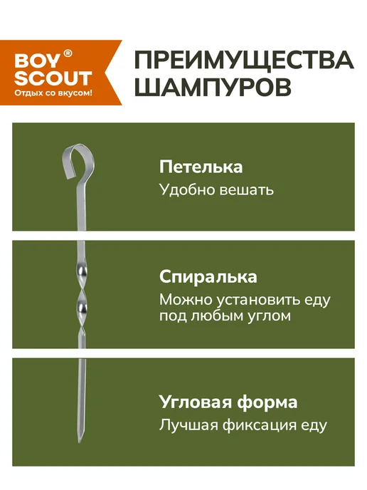 Boyscout Мангал для шашлыка складной, 6 шампуров, серый, фото 4