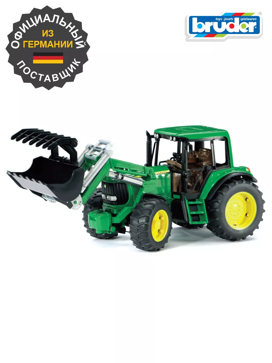 Погрузчик колесный John Deere с ковшом Bruder 390666 купить за 6 103 ₽ в  интернет-магазине Wildberries