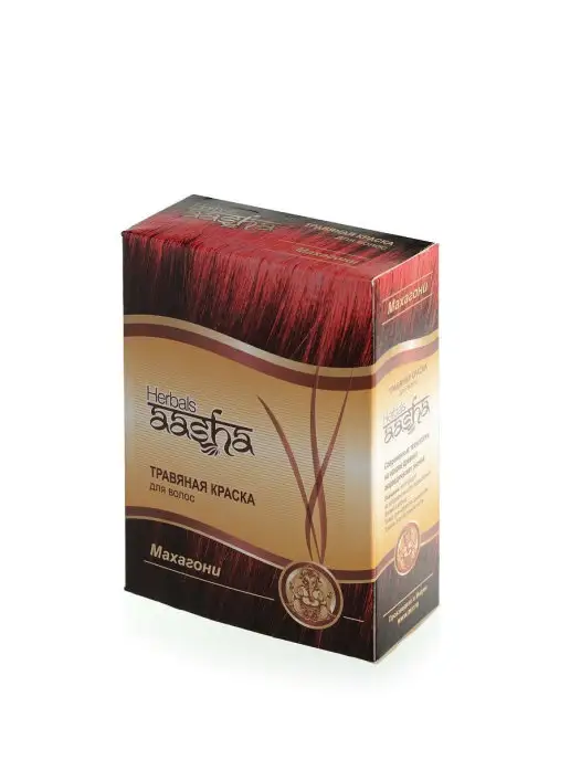 Aasha Herbals Краска для волос травяная Махагони, 60 г, 60 г