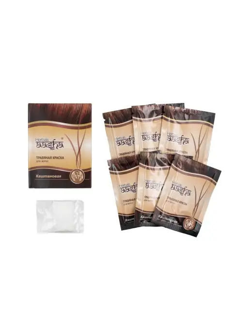 Aasha Herbals Краска травяная Каштановая, 60 г, 60 г, фото 4
