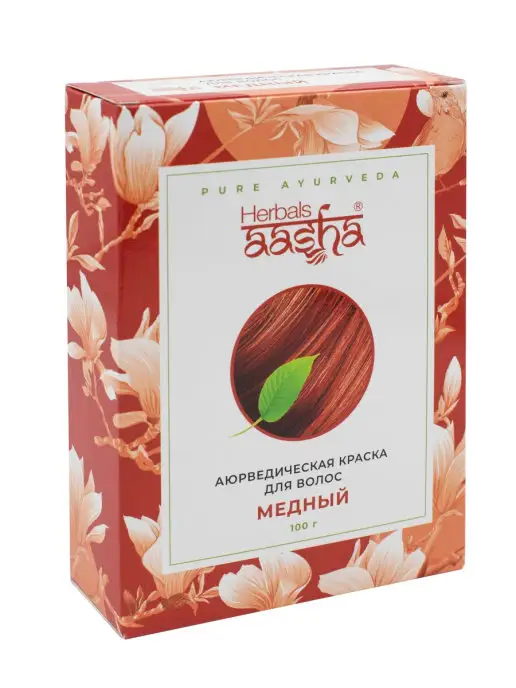 Aasha Herbals Краска для волос натуральная Медная, 100 г, 100 г