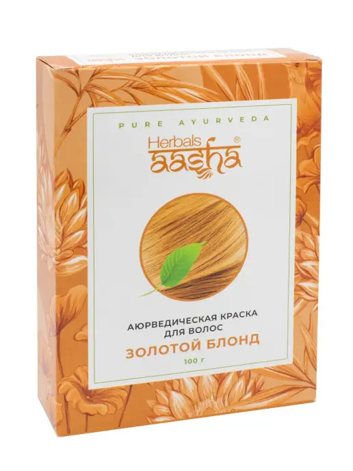 Aasha Herbals Краска для волос натуральная Золотой Блонд, 100 г, 100 г
