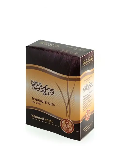 Aasha Herbals Краска травяная Черный кофе, 60 г, 60 г