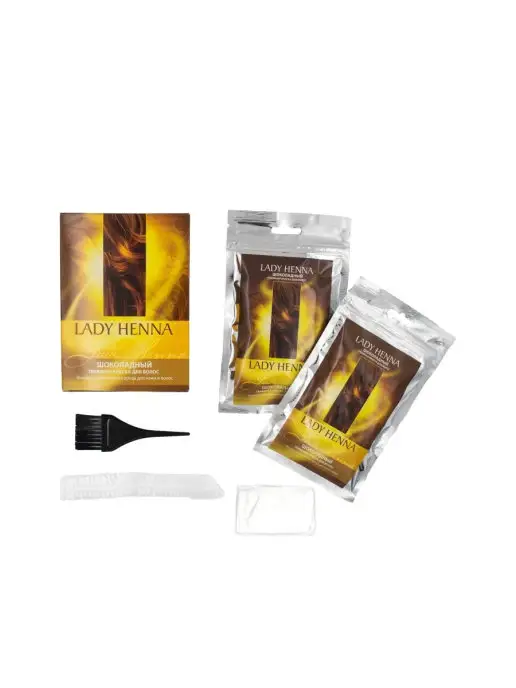 Lady Henna Краска для волос натуральная травяная Шоколадный, 2х50 г, 2x50, фото 3
