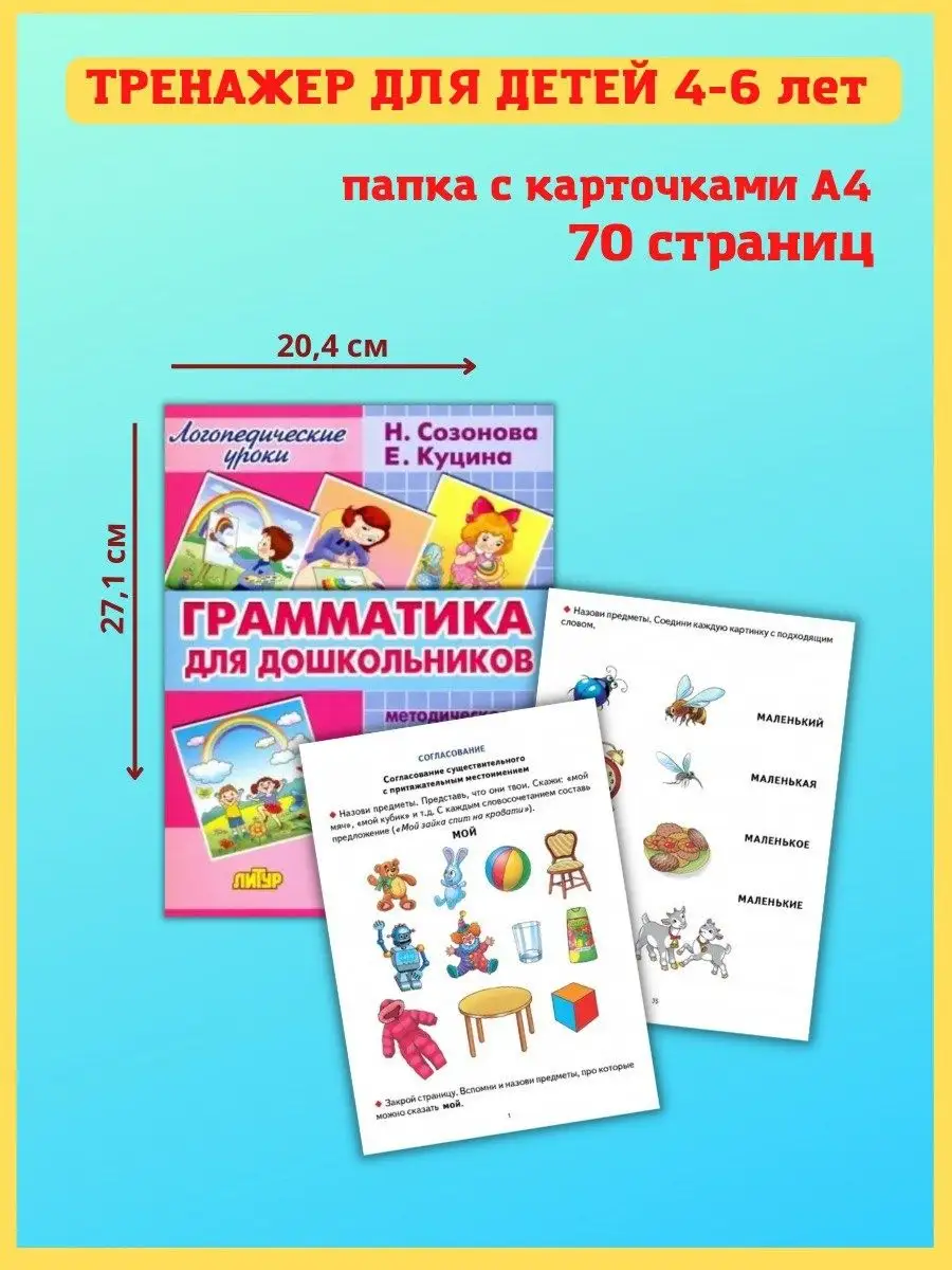 Грамматика для дошкольников. 4-6 лет, Развитие речи Издательство Литур  3093887 купить за 794 ₽ в интернет-магазине Wildberries