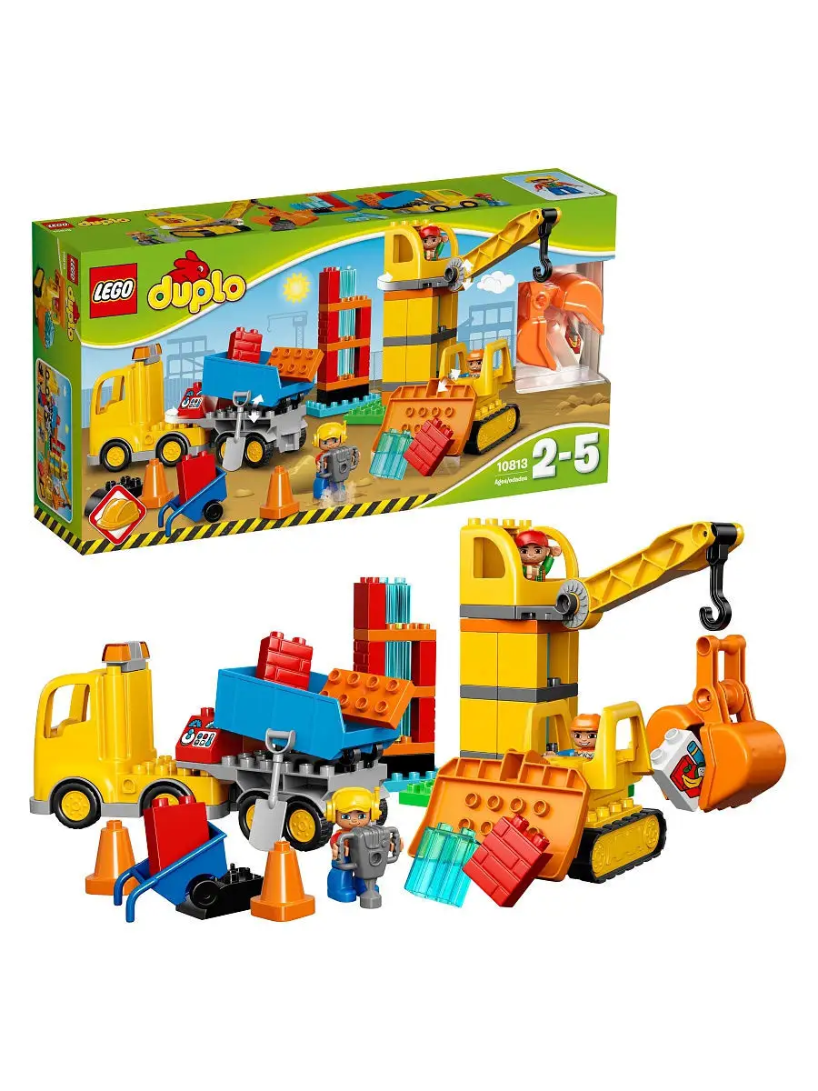 Конструктор LEGO DUPLO Town 10813 Большая стройплощадка LEGO 3137688 купить  в интернет-магазине Wildberries