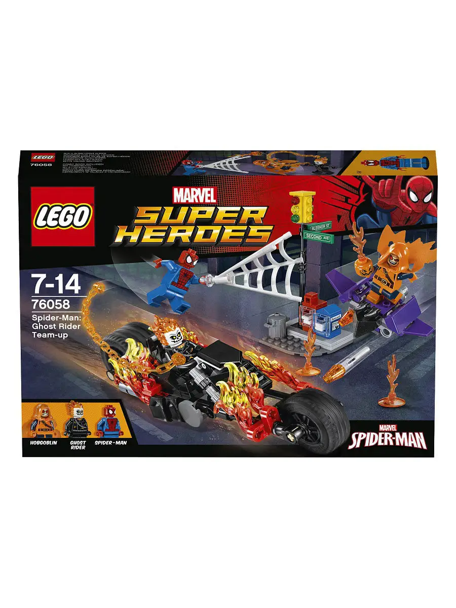 Конструктор LEGO Marvel Super Heroes 76058 Человек-паук союз с Призрачным  гонщиком LEGO 3137730 купить в интернет-магазине Wildberries