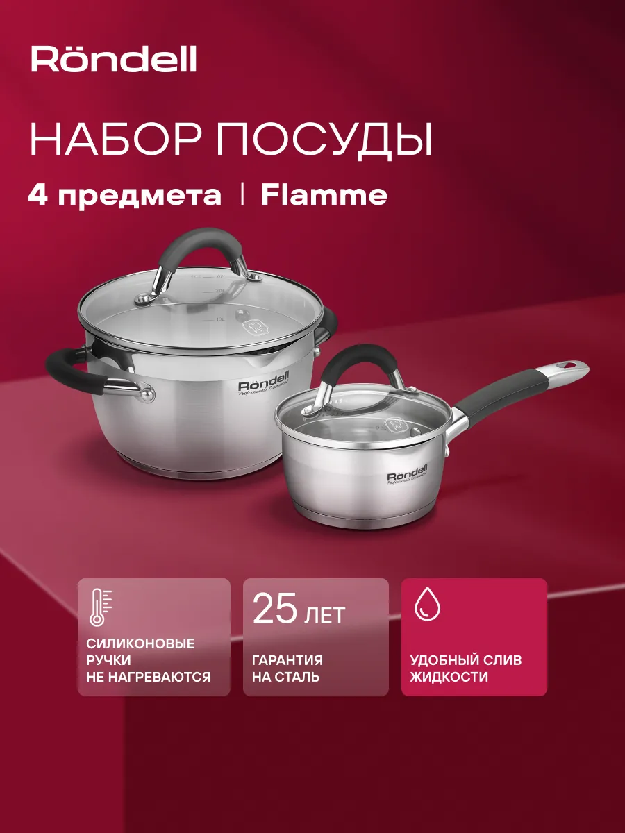 Набор кастрюль с крышками для индукционной плиты