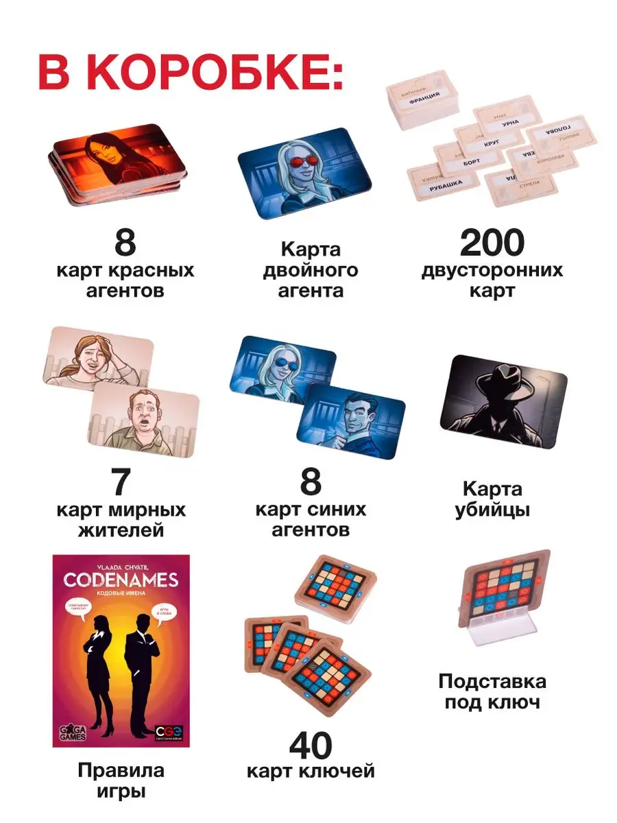 Настольная игра для компании Кодовые Имена. Codenames GaGa Games 3235903  купить за 1 791 ₽ в интернет-магазине Wildberries