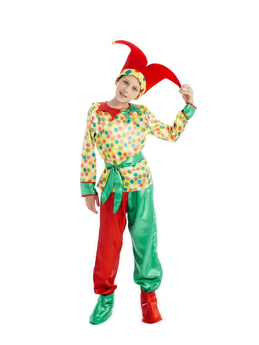 Костюм Скомороха, костюм Петрушки, детский карнавальный костюм фирмы Шампания, артикул Н68485
