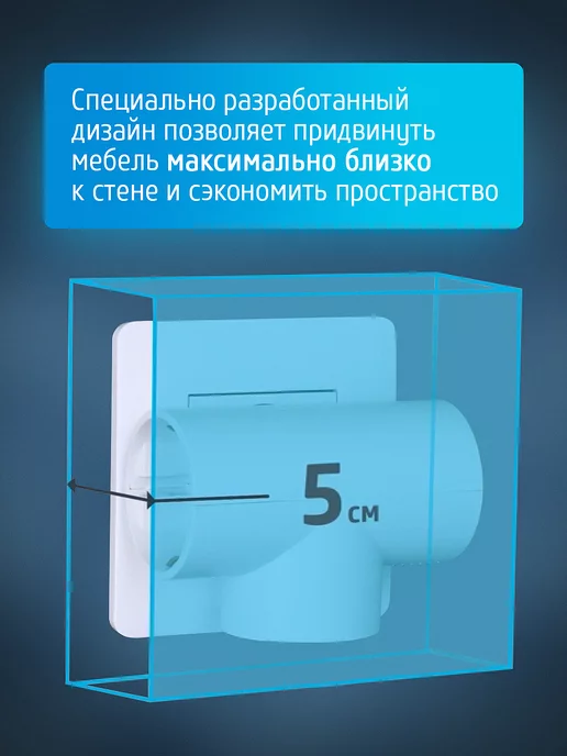 ФОТОН Тройник разветвитель для розетки с заземлением АМ 16-3ТЕ, белый, фото 3