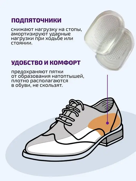 Tarrago Гелевый подпяточник для обуви, стельки анатомические, Гелевые Подпяточники, фото 3