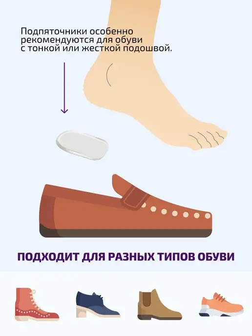 Tarrago Гелевый подпяточник для обуви, стельки анатомические, Гелевые Подпяточники, фото 4