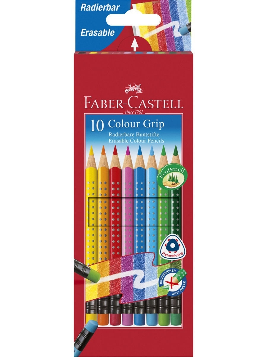 Карандаши цветные мягкие для рисования 10 цветов для школы Faber-Castell  3544414 купить в интернет-магазине Wildberries