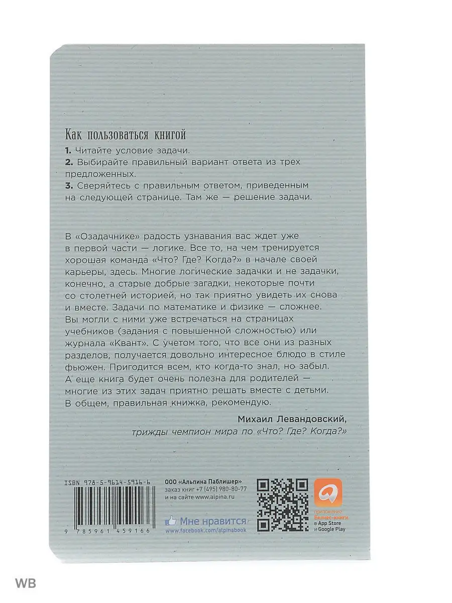 Озадачник: 133 вопроса на знание логики, математики и физики Альпина. Книги  3558956 купить в интернет-магазине Wildberries