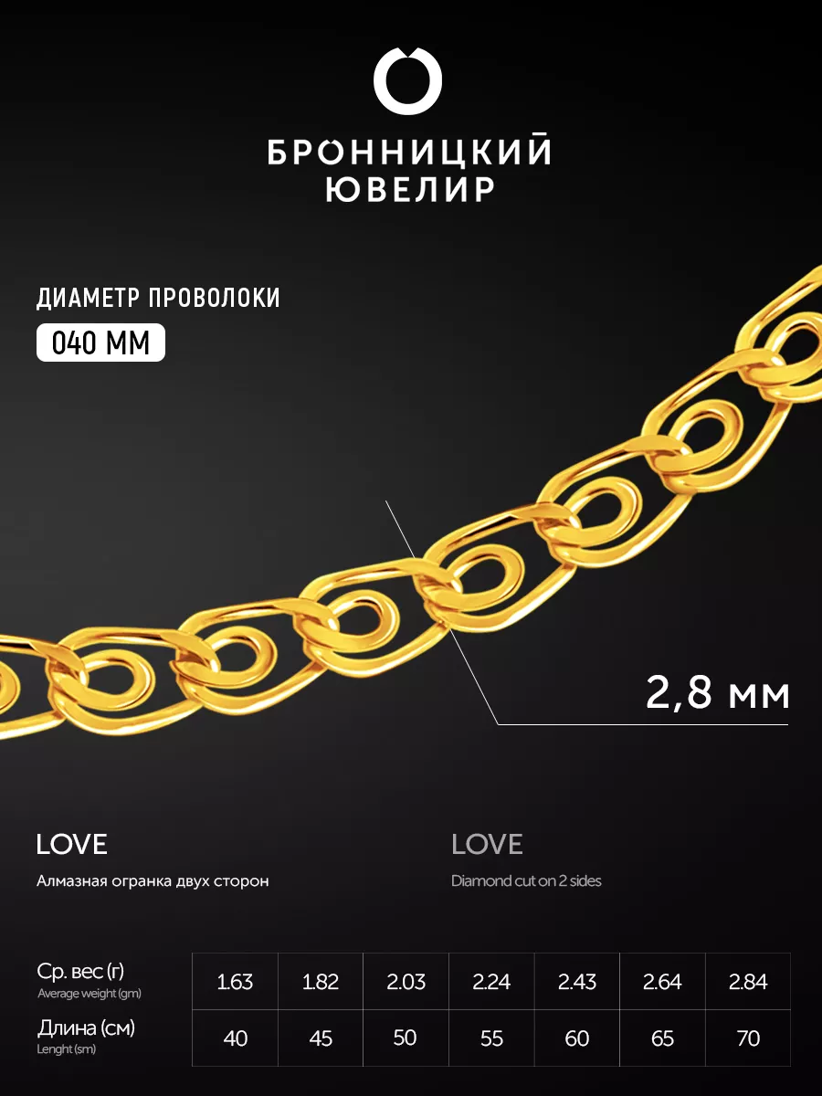 Серебряная цепочка на шею 925 пробы ЛАВ женская, детская Бронницкий ювелир  3591668 купить в интернет-магазине Wildberries