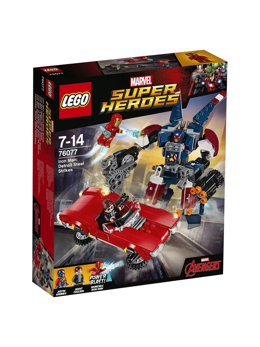 Конструктор LEGO Marvel Super Heroes 76077 Железный человек: Стальной  Детройт наносит удар LEGO 3654293 купить в интернет-магазине Wildberries