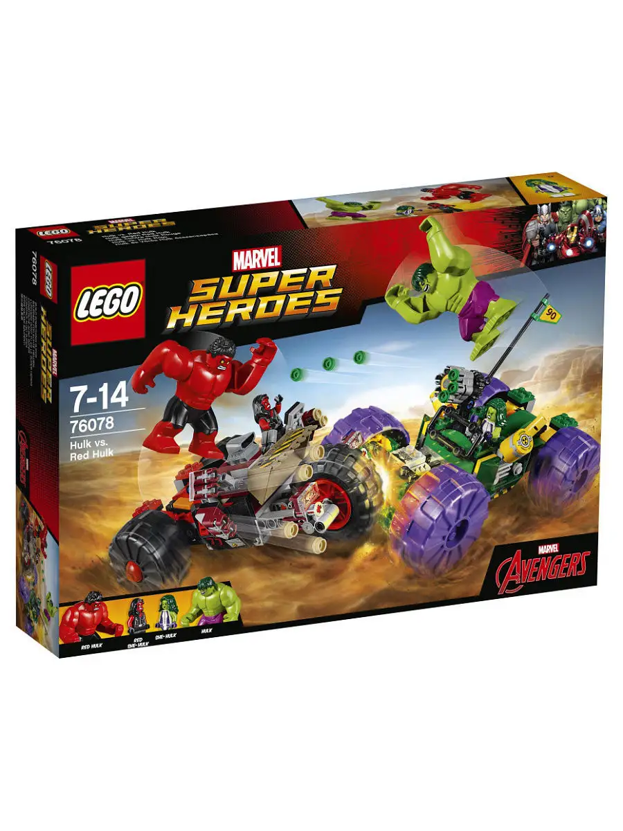 Конструктор LEGO Marvel Super Heroes 76078 Халк против Красного Халка LEGO  3654294 купить в интернет-магазине Wildberries