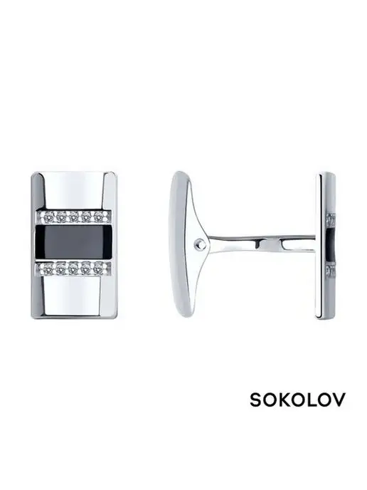 SOKOLOV Серебряные мужские запонки для рубашки 925 проба, серебристый