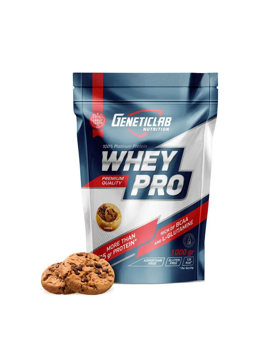 Сывороточный протеин Whey Pro (100% WHEY) печенье, 1000 гр GENETICLAB  3828749 купить в интернет-магазине Wildberries