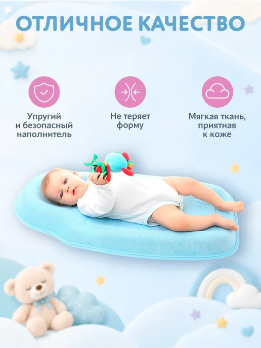 Teplokid Кокон для новорожденного гнездышко ортопедический для сна, голубой, фото 8