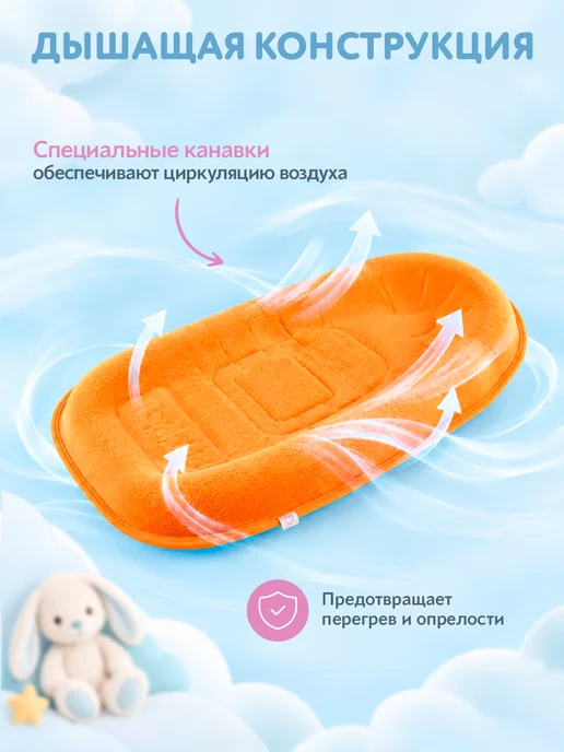 Teplokid Кокон для новорожденного гнездышко ортопедический для сна, оранжевый, фото 6