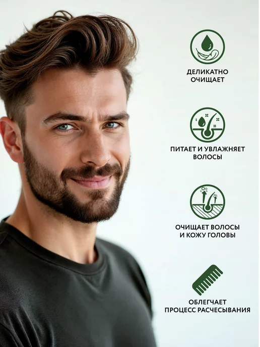 Ollin Professional Мужской шампунь кондиционер восстанавливающий OLLIN MEN, 250 мл, фото 2