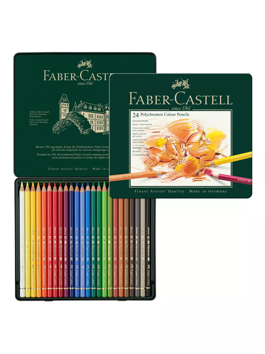 Карандаши для рисования профессиональные Polychromos 24 цв Faber-Castell  3865376 купить за 4 863 ₽ в интернет-магазине Wildberries