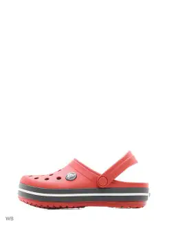 Сабо детские Crocband Clog CROCS. Цвет красный, серый. Вид 2.